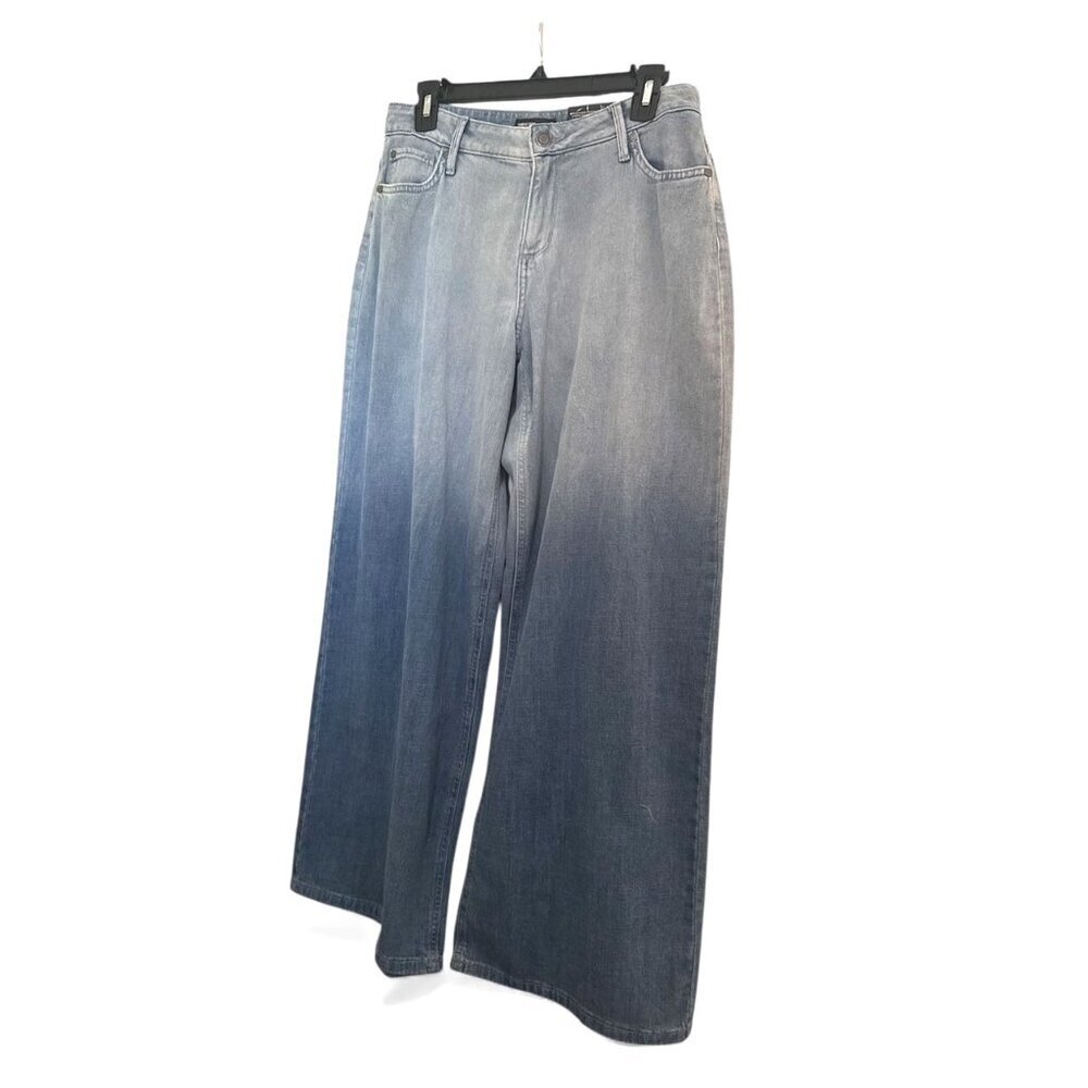 Simply Vera Wang Womens Mid Rise Ombre Fade Relaxed Wide Leg Jeans Sz 10 New - Picture 3 of 9